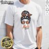 Official New York Mets Girl Messy Bun Glasses T-Shirt featuring a stylish design perfect for Mets fans.