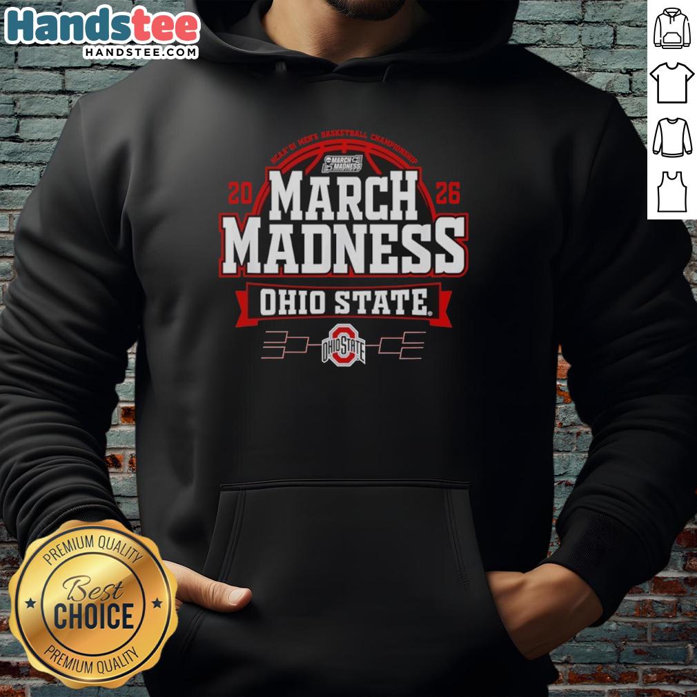 official-ohio-state-buckeyes-march-madness-2026-mens-basketball-hoodie Official Ohio State Buckeyes March Madness 2026 men's basketball hoodie in scarlet and gray, perfect for fans.