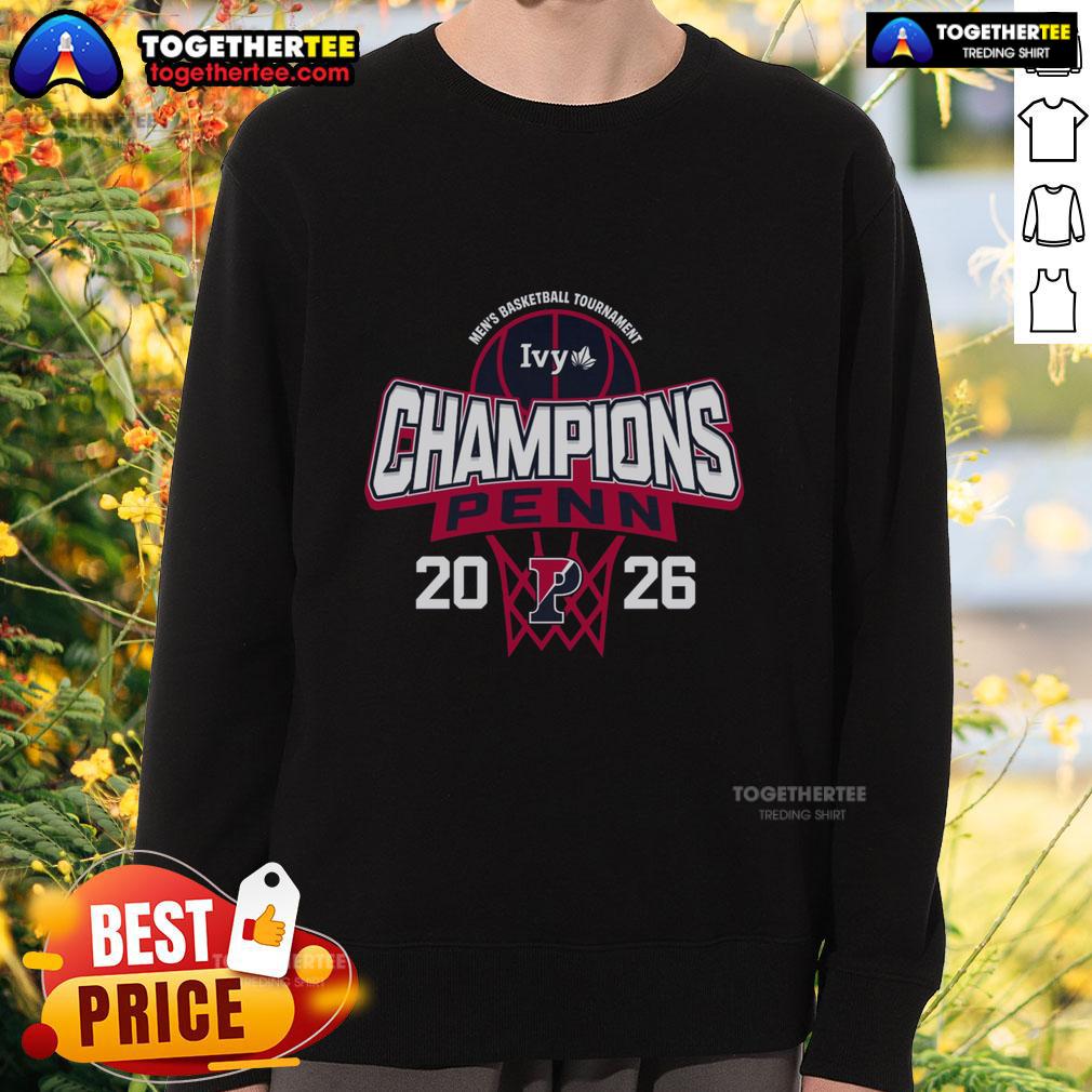 Official Pennsylvania Quakers Blue 84 2026 Ivy League Men's Basketball Tournament Champions Sweatshirt