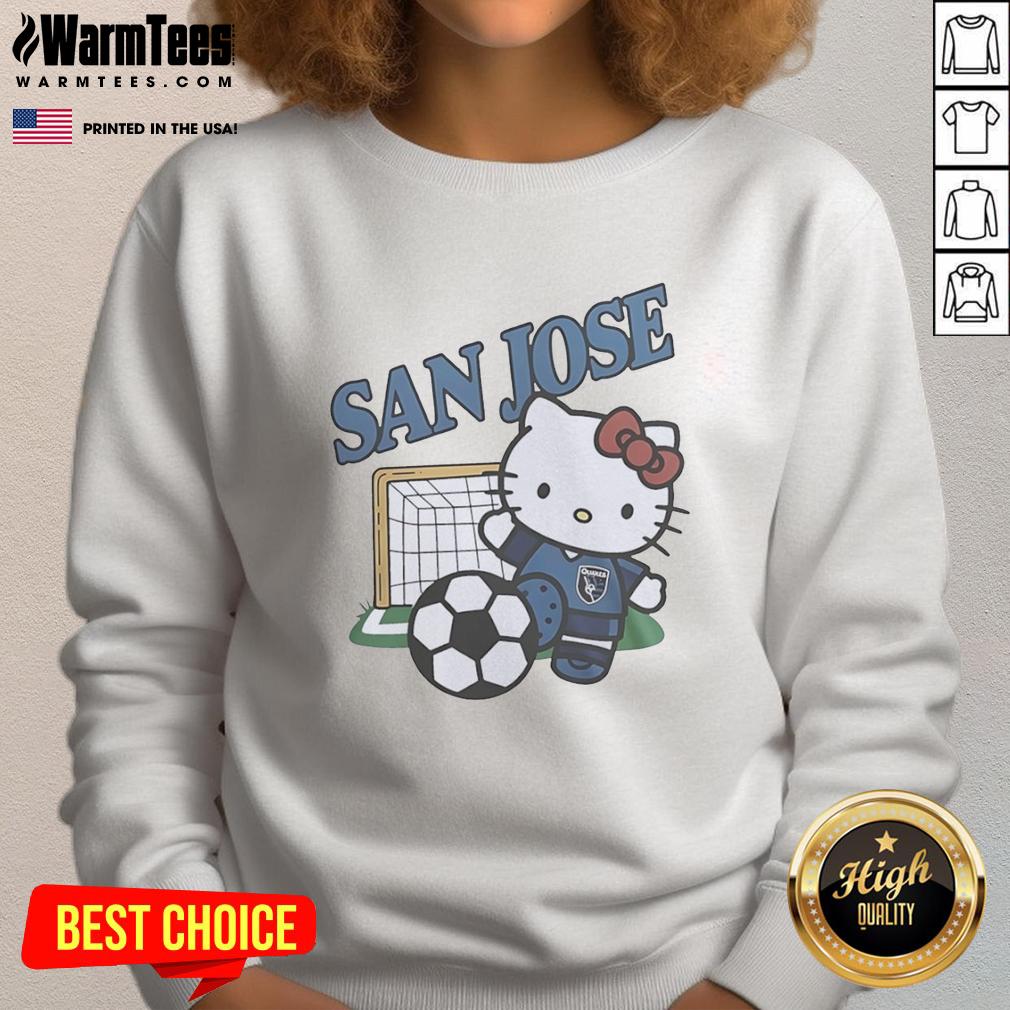 official-san-jose-earthquakes-fc-x-hello-kitty-sweatshirt Official San Jose Earthquakes FC x Hello Kitty sweatshirt featuring a stylish design for fans of both brands.