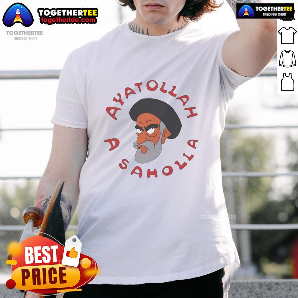 Official Simpsons Ayatollah A Saholia T Shirt Official Simpsons Ayatollah A Saholia T-Shirt featuring vibrant graphics and unique design inspired by the iconic TV show.