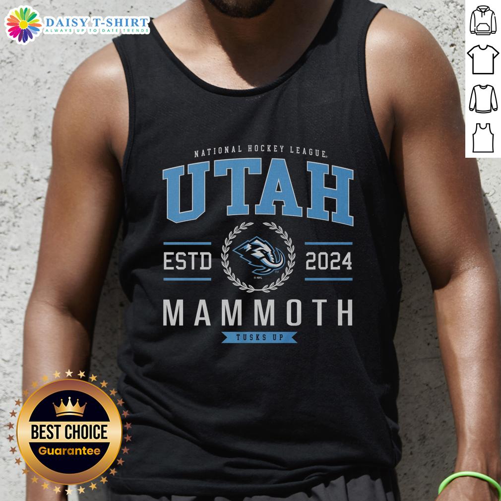 Official Utah Mammoth Hockey Legacy Crest Tank Top Official Utah Mammoth Hockey Legacy Crest Tank Top featuring team logo and stylish design for fans and players.
