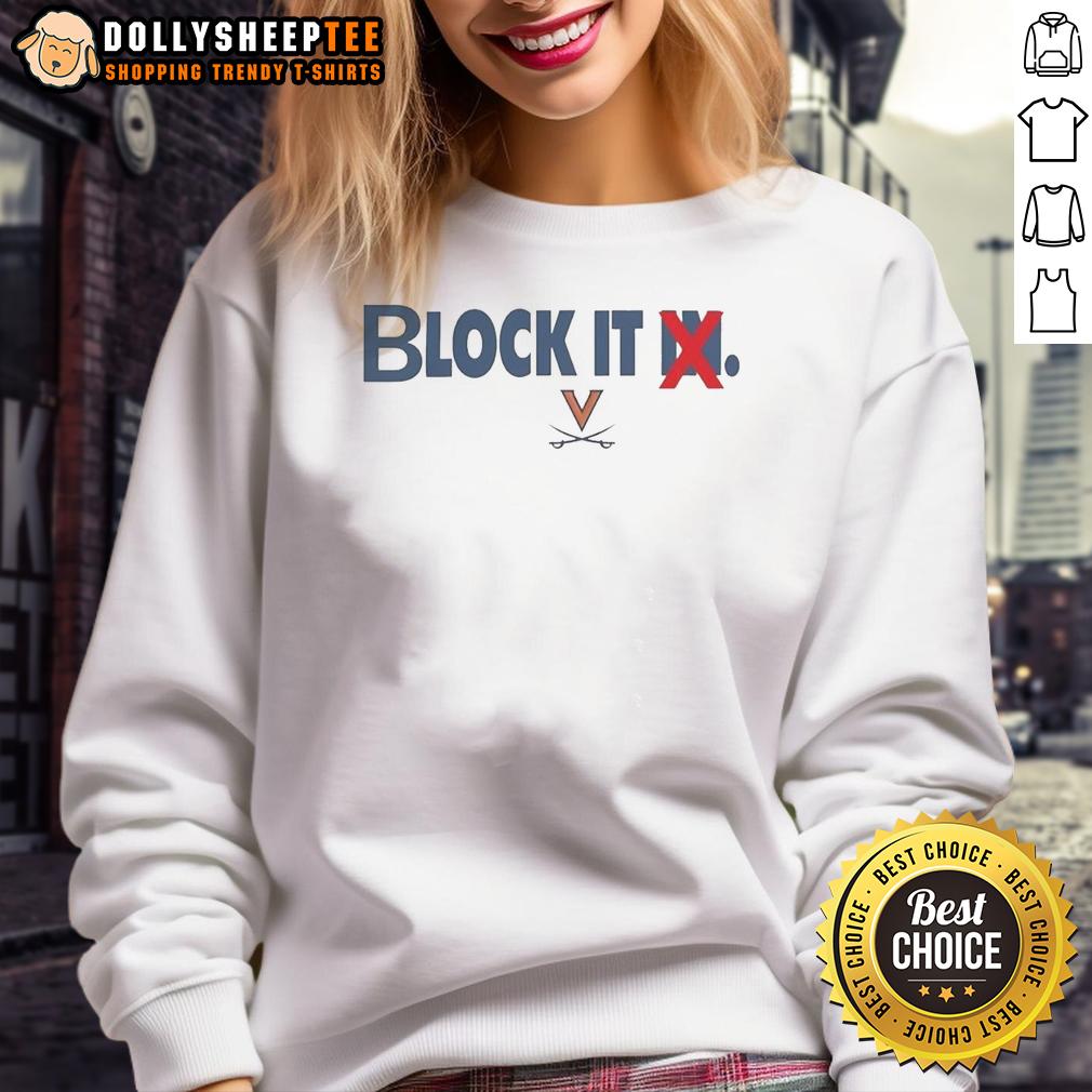 Official Virginia Cavaliers Block It Sweatshirt Alt Text: Official Virginia Cavaliers Block It Sweatshirt featuring bold team logo and vibrant colors, perfect for fans.