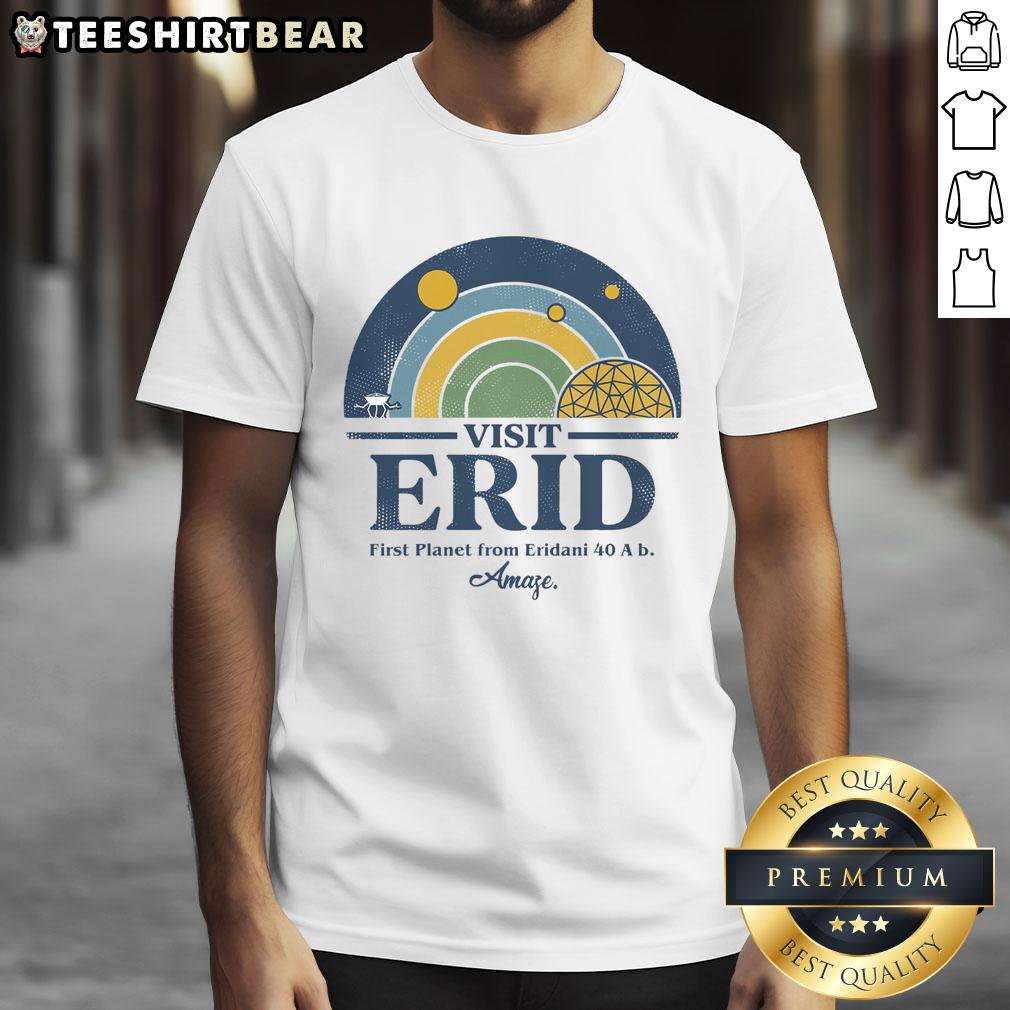 official-visit-erid-colony-t-shirt-1 Official Visit Erid Colony T-Shirt featuring a vibrant design and logo, perfect for fans and collectors of sci-fi apparel.