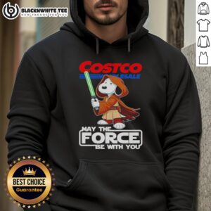 Pretty Snoopy hoodie from Costco Wholesale featuring 'May the Force Be With You' design, perfect for fans and cozy wear.