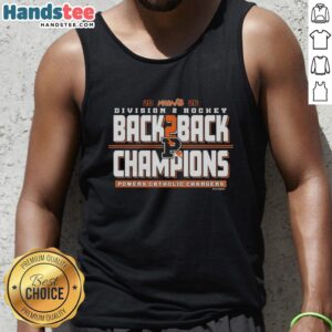 Nice Powers Catholic Chargers 2026 MHSAA Hockey Division 2 Back-to-Back Champions tank top design showcasing team pride.