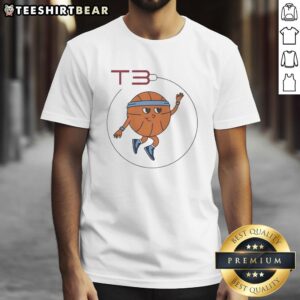 Premium T3 Basketball Mascot Logo T-Shirt featuring a dynamic design ideal for sports fans and casual wear.