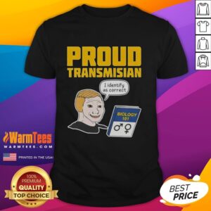 Good Proud Transmisian I Identify As Correct T-Shirt design showcasing vibrant colors and a bold statement on inclusivity.
