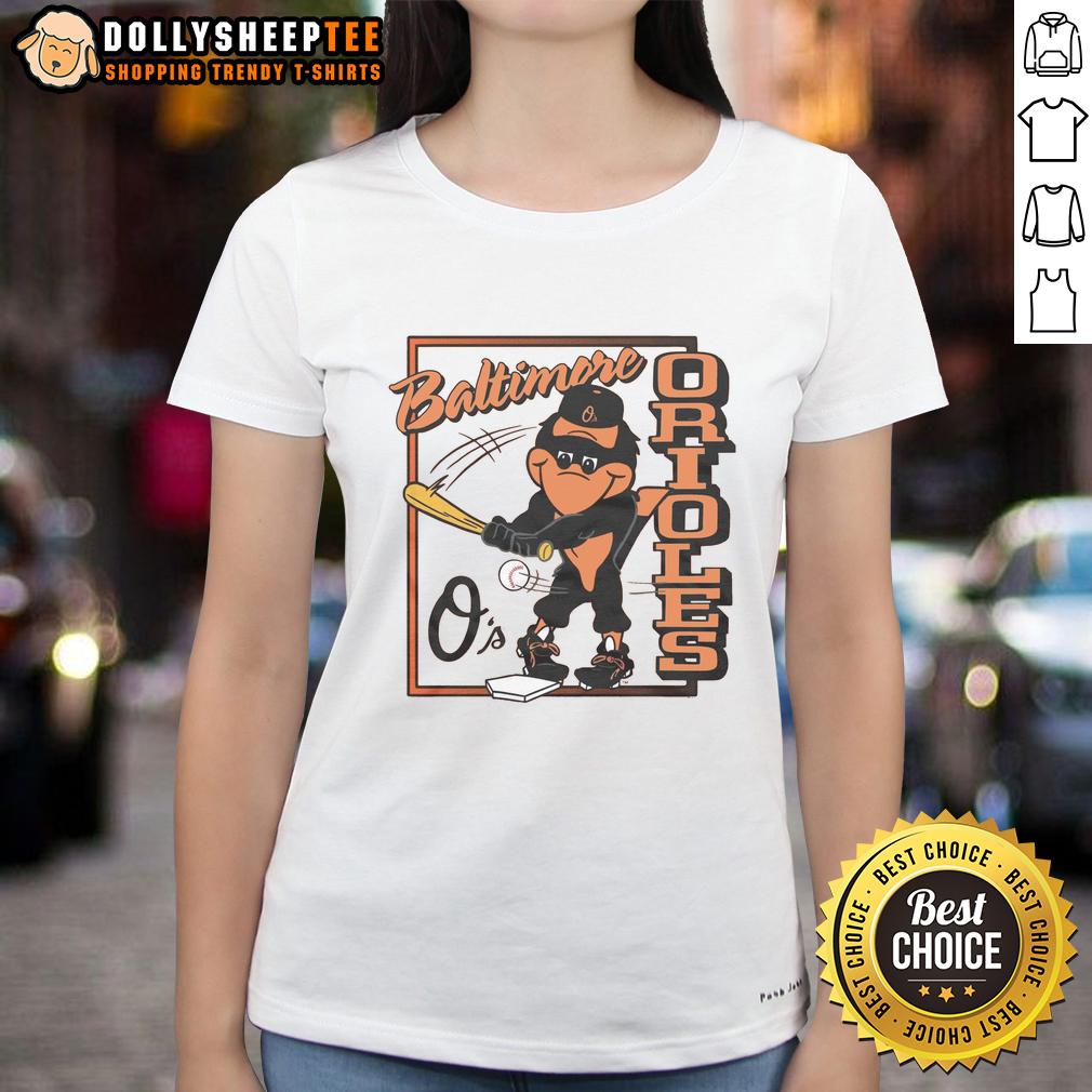 Original Baltimore Orioles The Oriole Bird Ladies Tee Alt Text: Original Baltimore Orioles Oriole Bird Ladies Tee featuring vibrant team colors and logo for Orioles fans.
