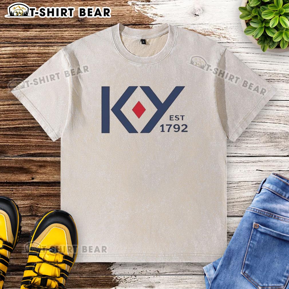 Original Come To Ky Kentucky Est 1792 Washed T Shirt Alt Text: Original Come To Ky Kentucky Est 1792 Washed T-Shirt featuring a vintage design and soft fabric for comfort.