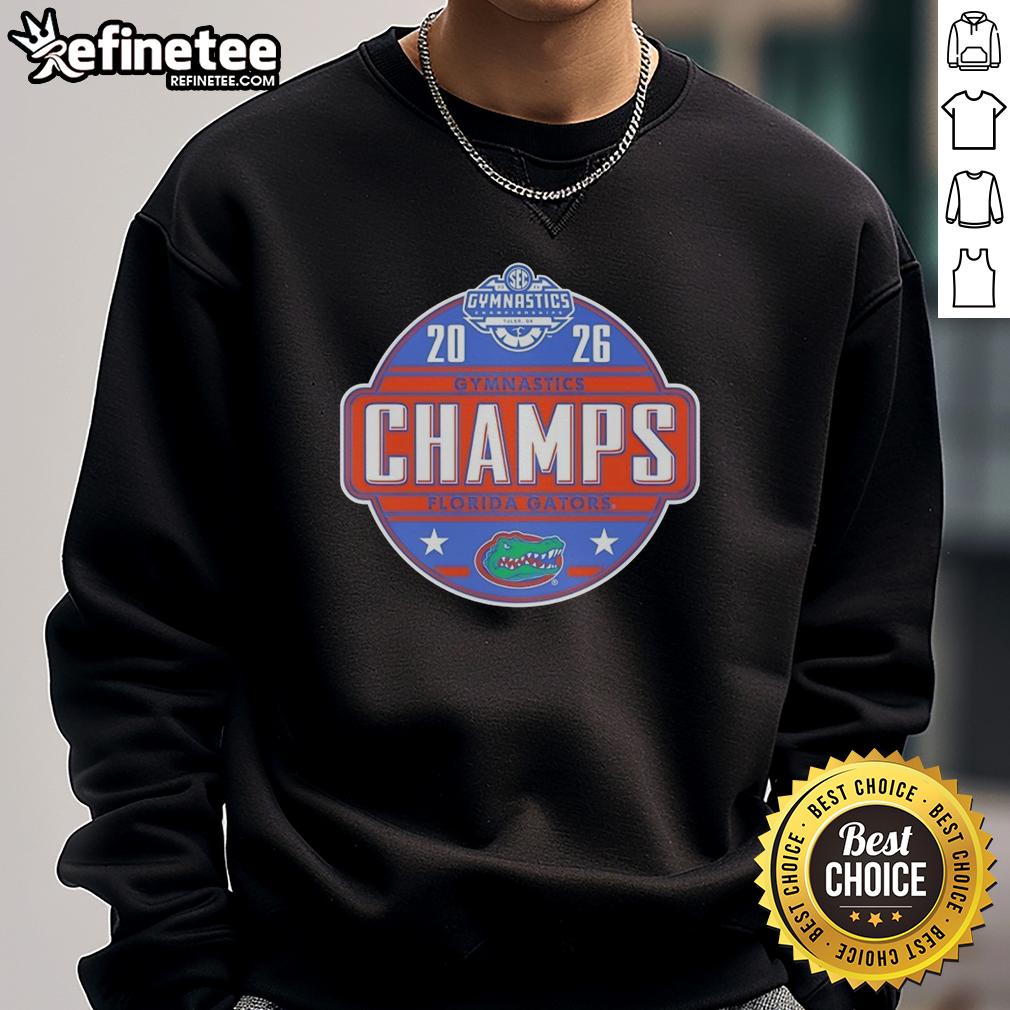 original-florida-gators-2025-sec-womens-gymnastics-champions-sweatshirt 2025 SEC Women's Gymnastics Champions sweatshirt featuring Original Florida Gators logo in vibrant colors.