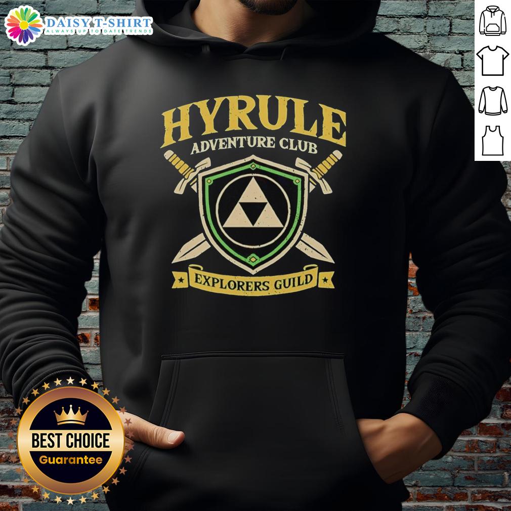 Original Hyrule Adventure Club Explorers Guild In The Legend Of Zelda Hoodie Original Hyrule Adventure Club hoodie featuring Zelda-themed design, perfect for fans of The Legend of Zelda series.