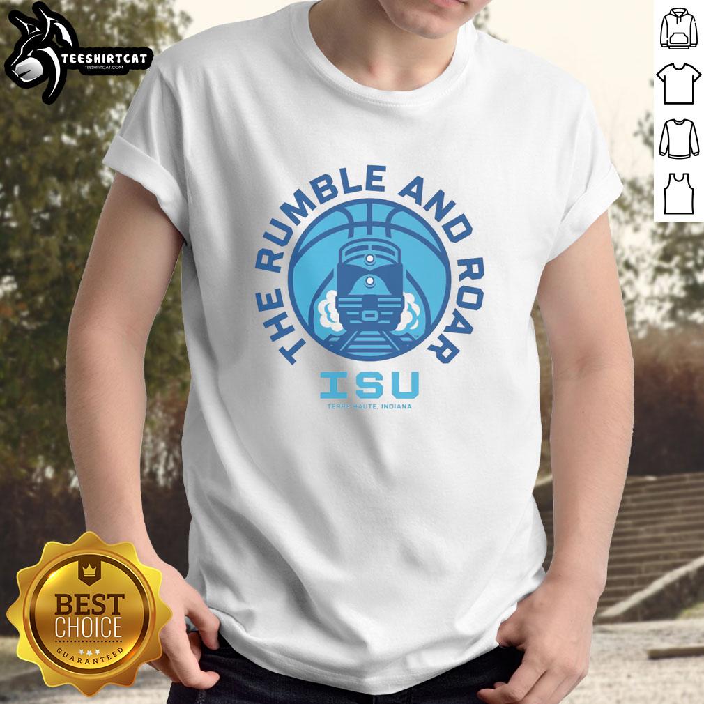original-indiana-state-sycamores-rumble-and-roar-t-shirt Alt Text: Original Indiana State Sycamores Rumble And Roar T-Shirt featuring vibrant team colors and logo, perfect for fans.
