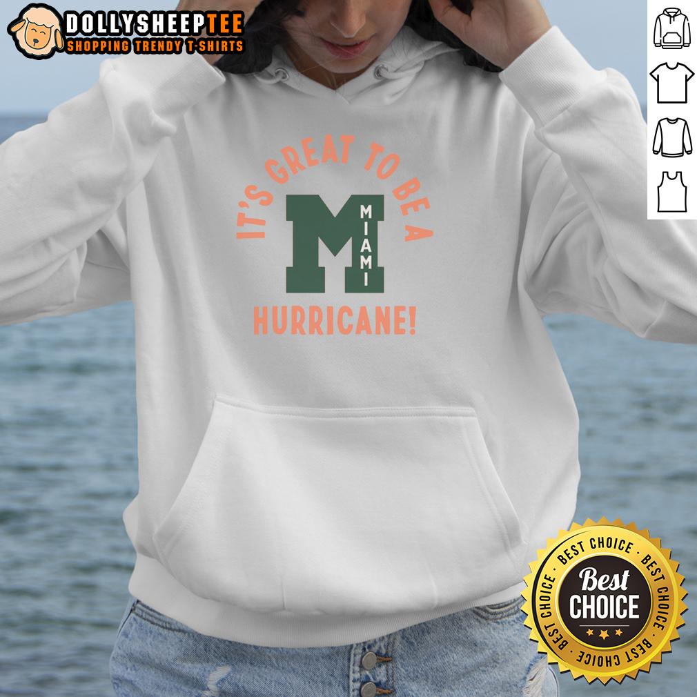 Original It'S Great To Be A Miami Hurricane Vintage Hoodie Vintage Miami Hurricane hoodie showcasing the iconic logo, perfect for fans and collectors of Miami sports apparel.
