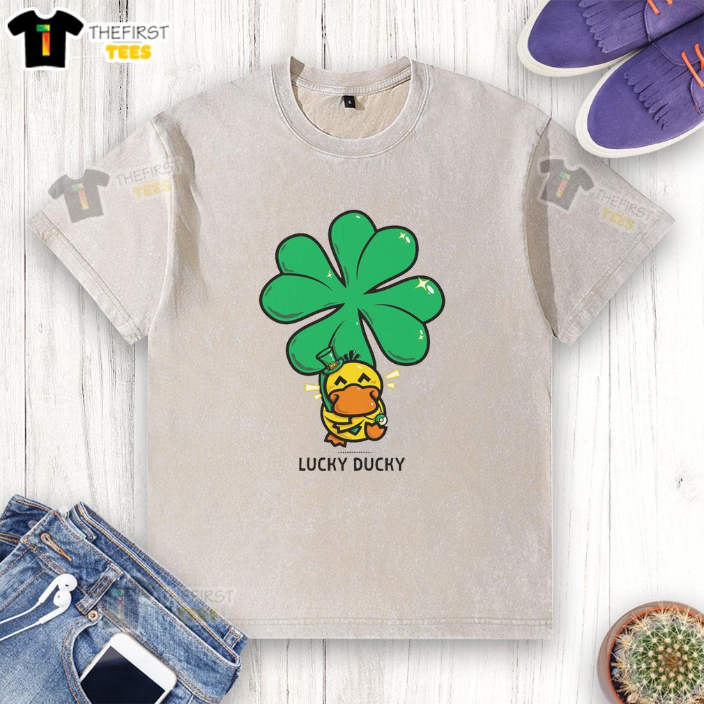 original-lucky-ducky-washed-t-shirt Original Lucky Ducky washed t-shirt in vibrant colors, showcasing a playful duck design for casual wear.