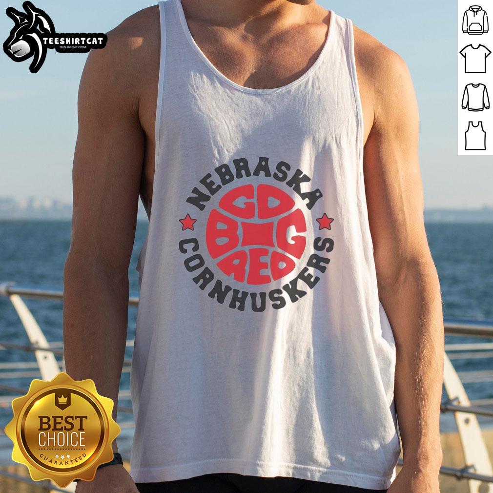 original-nebraska-huskers-big-red-basketball-1970s-logo-tank-top-1 Original Nebraska Huskers Big Red basketball logo tank top from the 1970s, showcasing vintage sports apparel style.