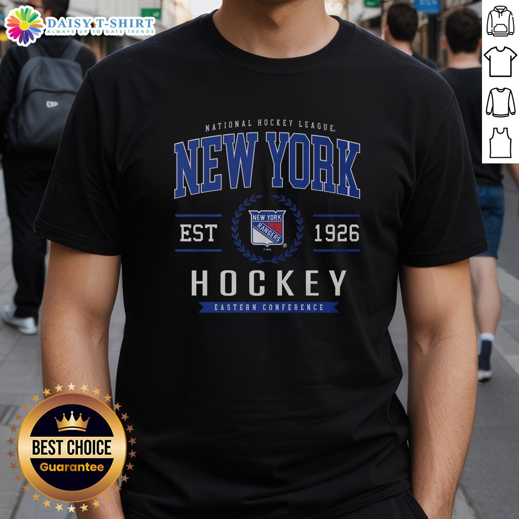 Original New York Rangers Hockey Legacy Crest T Shirt Original New York Rangers Hockey Legacy Crest T-Shirt featuring iconic team logo on a classic blue background.