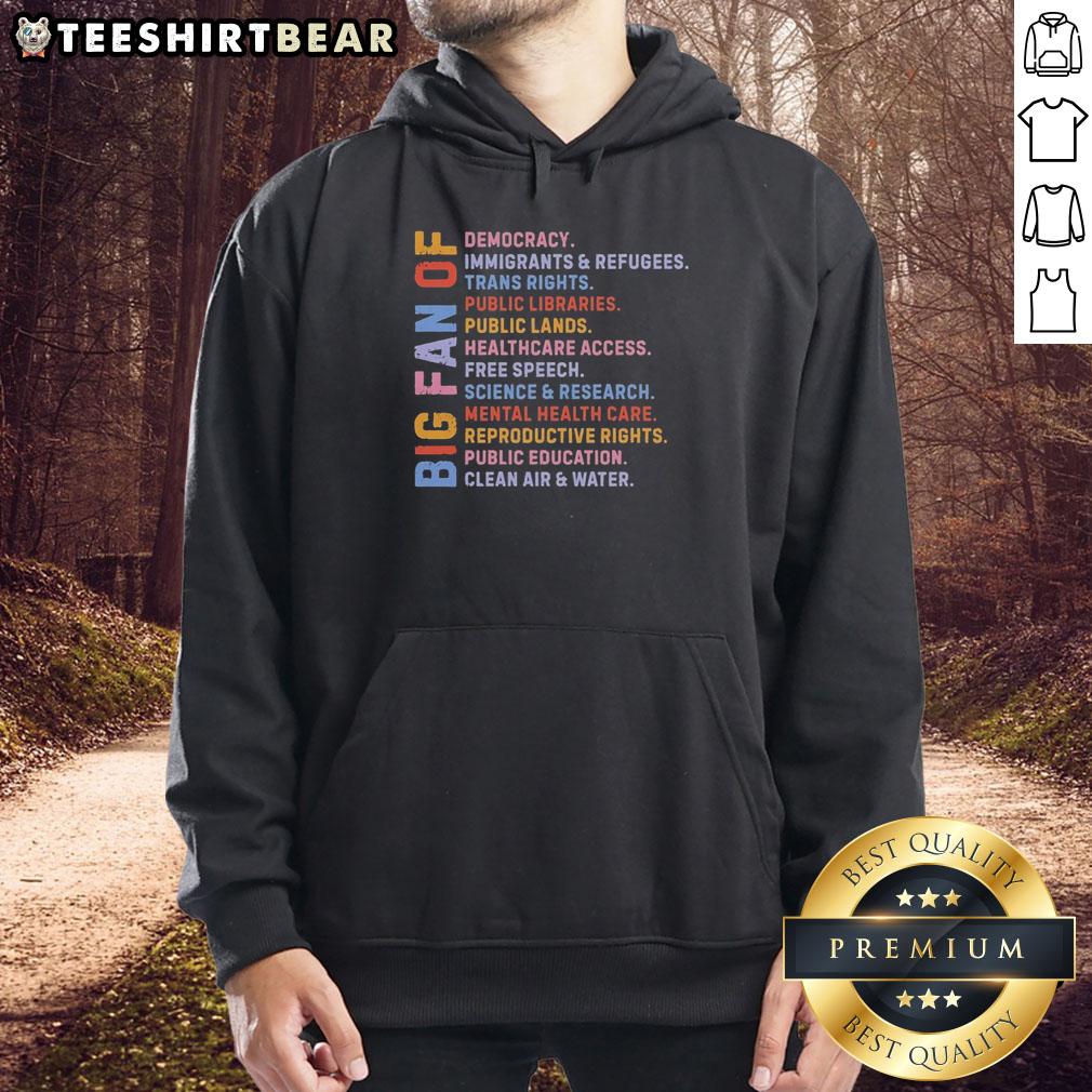 original-radicalized-by-basic-decency-big-fan-of-democracy-immigrants-and-refugees-trans-rights-hoodie Person wearing 'Radicalized By Basic Decency' hoodie, promoting democracy, immigrant rights, and trans rights.