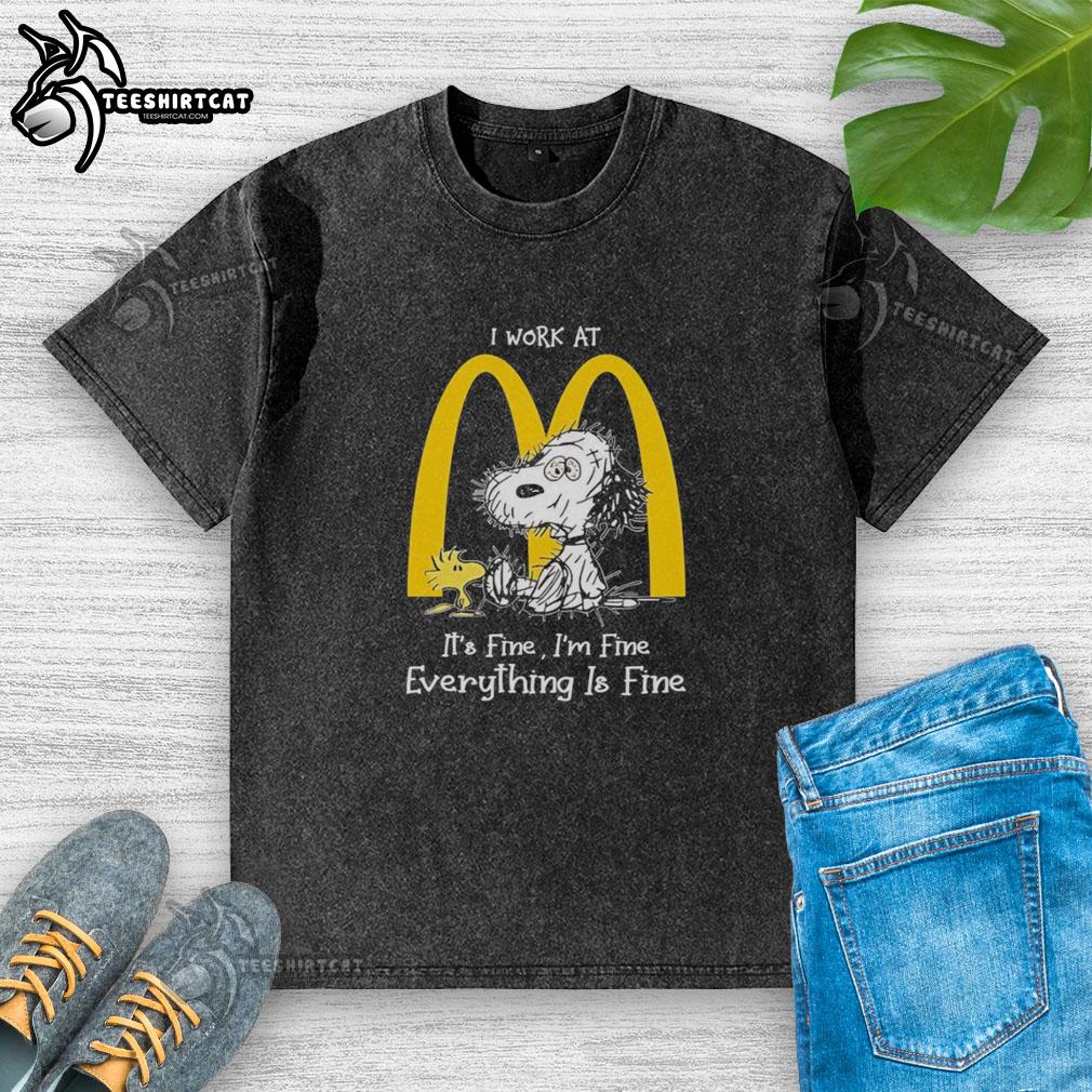 original-snoopy-and-woodstock-mcdonalds-its-fine-im-fine-everything-is-fine-washed-t-shirt Original Snoopy And Woodstock McDonald's It's Fine I'm Fine Everything Is Fine T-Shirt - Image 6