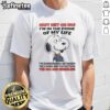 Alt Text: Original Snoopy t-shirt featuring 'Oh No, I'm in the Prime of My Life' quote, blending youth and nostalgia.