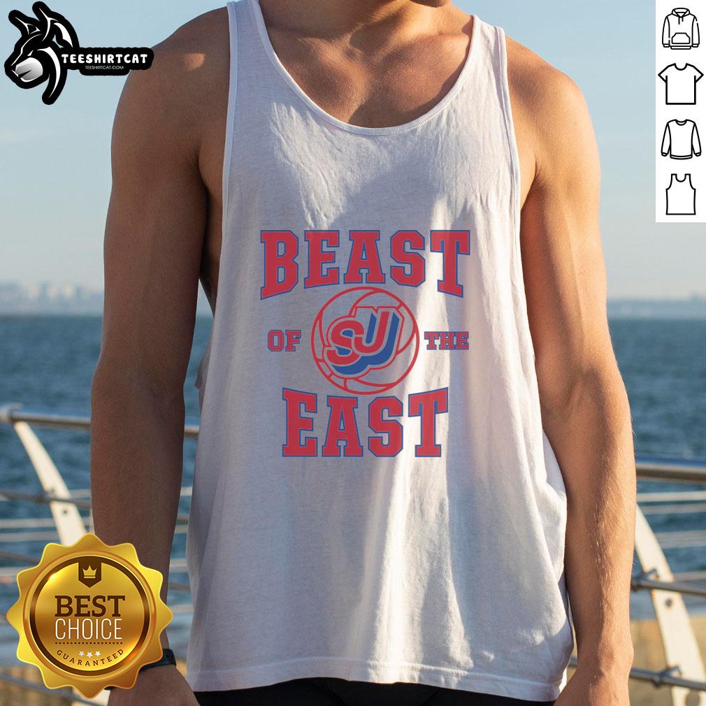 original-st-johns-basketball-beast-of-the-east-vintage-tank-top Vintage St. Johns Basketball Beast of the East tank top showcasing classic design and vibrant team colors.