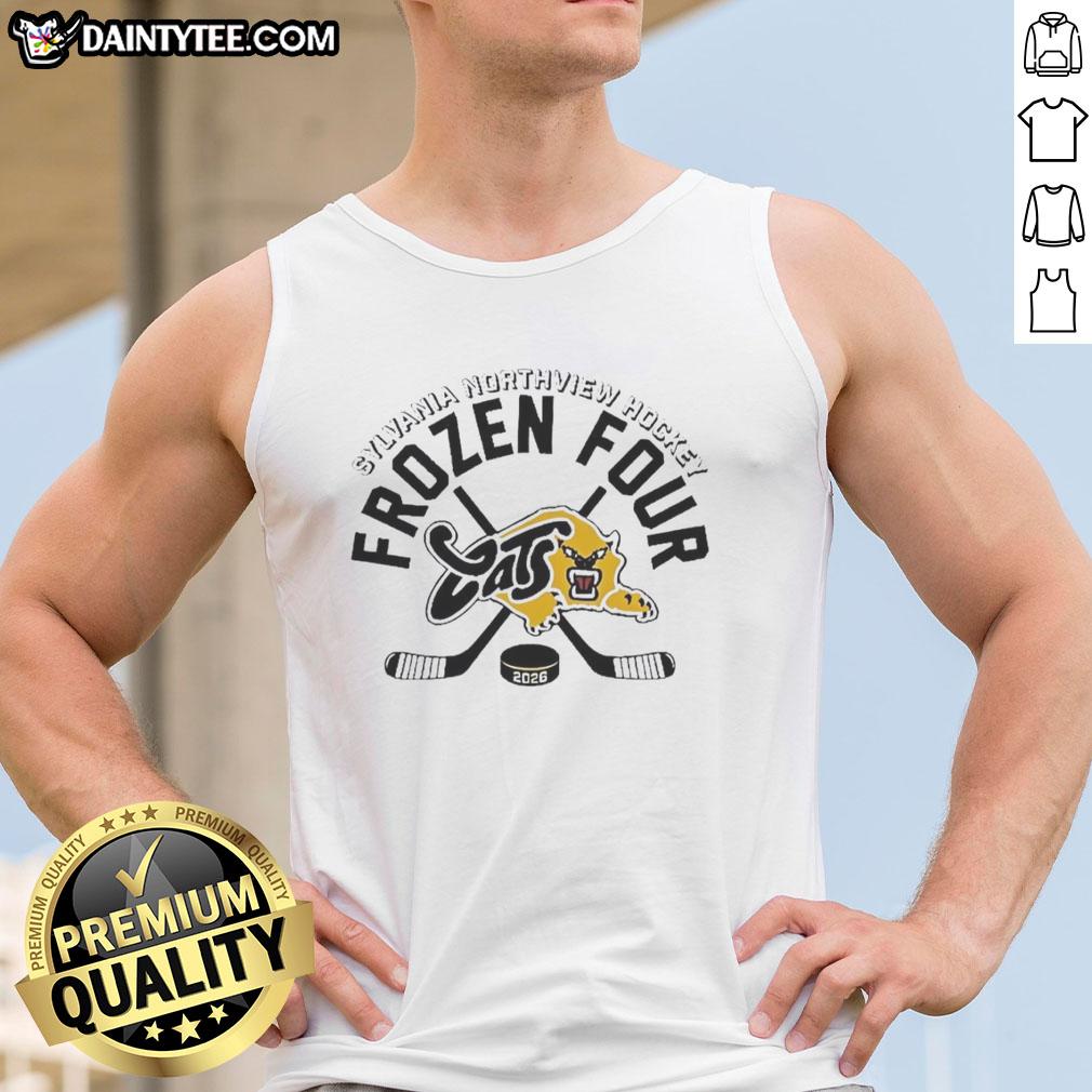 original-sylvania-northview-hockey-2026-frozen-four-cats-tank-top Original Sylvania Northview Hockey 2026 Frozen Four Cats tank top featuring team colors and logo for fans.