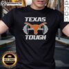 Alt Text: Original Texas Longhorns and Barbell Tough T-Shirt featuring a detailed design, perfect for fitness enthusiasts.