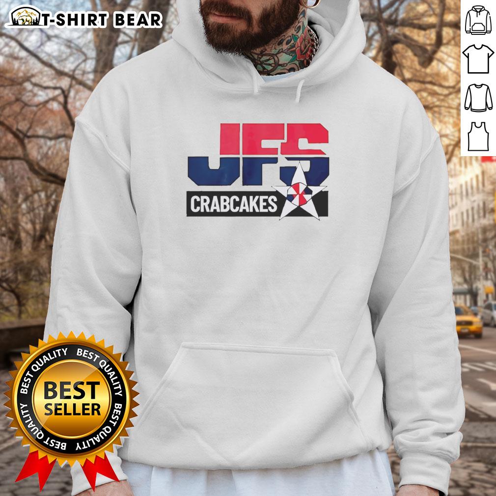 Original Tony Jfs Crabcakes Hoodie Alt Text: Original Tony J's Crab Cakes hoodie featuring vibrant design and cozy fit, perfect for seafood lovers and fans.
