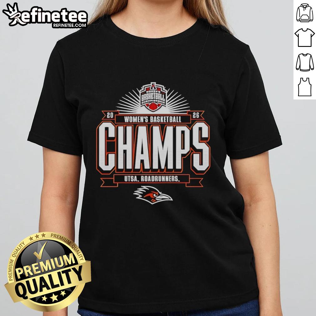 original-utsa-roadrunners-2026-american-conference-womens-basketball-tournament-champions-ladies-tee Original Utsa Roadrunners 2026 American Conference Women's Basketball Tournament Champions Ladies Tee design