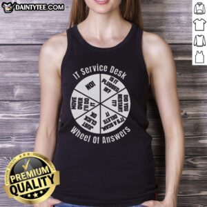 Good IT Service Desk Wheel of Answer tank top featuring a colorful design for tech enthusiasts and professionals.