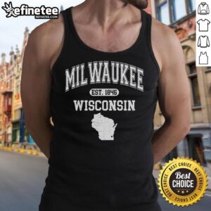 Premium Milwaukee Wisconsin Est 1846 Varsity Tank Top in stylish design, perfect for casual wear and sports activities.