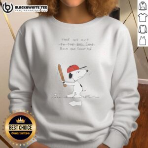 Awesome Take Me Out Back and Shoot Me Snoopy Sweatshirt featuring a playful Snoopy graphic on a cozy pullover.
