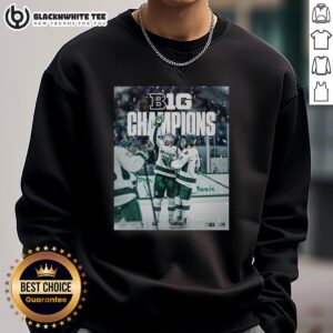 Alt Text: Top Michigan State Spartans back-to-back-to-back ice hockey 2026 B1G sweatshirt showcasing team pride and style.