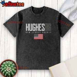 Original Jack Hughes 86 New Jersey Devils USA Flag Elite T-Shirt - Image 2