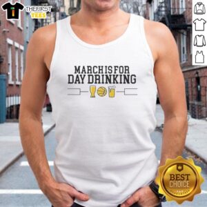 Original March Is For Day Drinking Style March Madness Tank Top in vibrant colors, perfect for tournament celebrations.