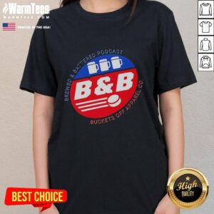 Awesome Brewsd and Battered Podcast ladies tee featuring a stylish design, perfect for fans of the show.