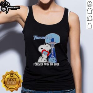 Original Snoopy tank top featuring North Carolina Tar Heels heart design for fans, celebrating win or lose.