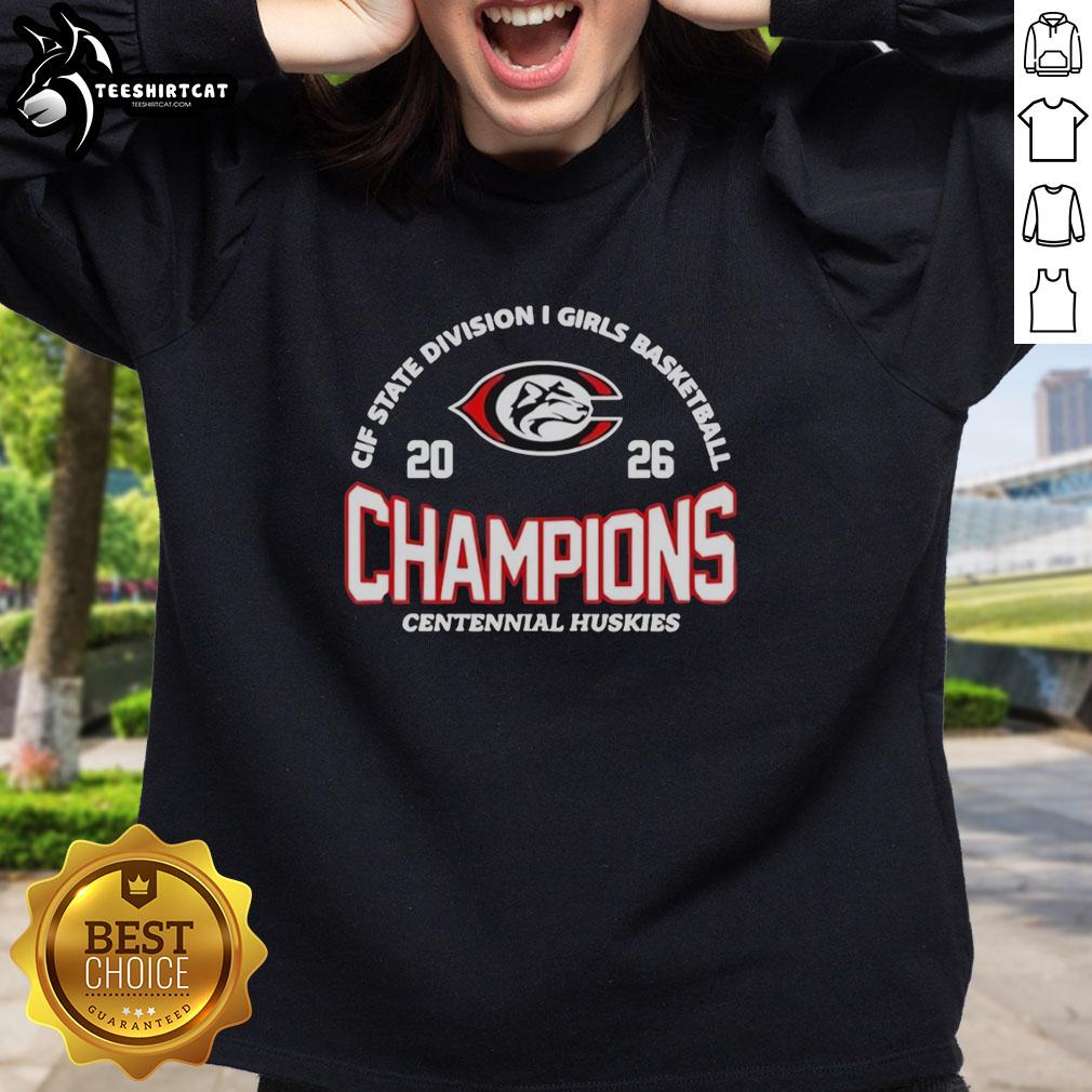 premium-2026-cif-state-division-i-girls-basketball-champions-sweatshirt Alt Text: Premium 2026 CIF State Division I Girls Basketball Champions sweatshirt featuring team logo and vibrant design.