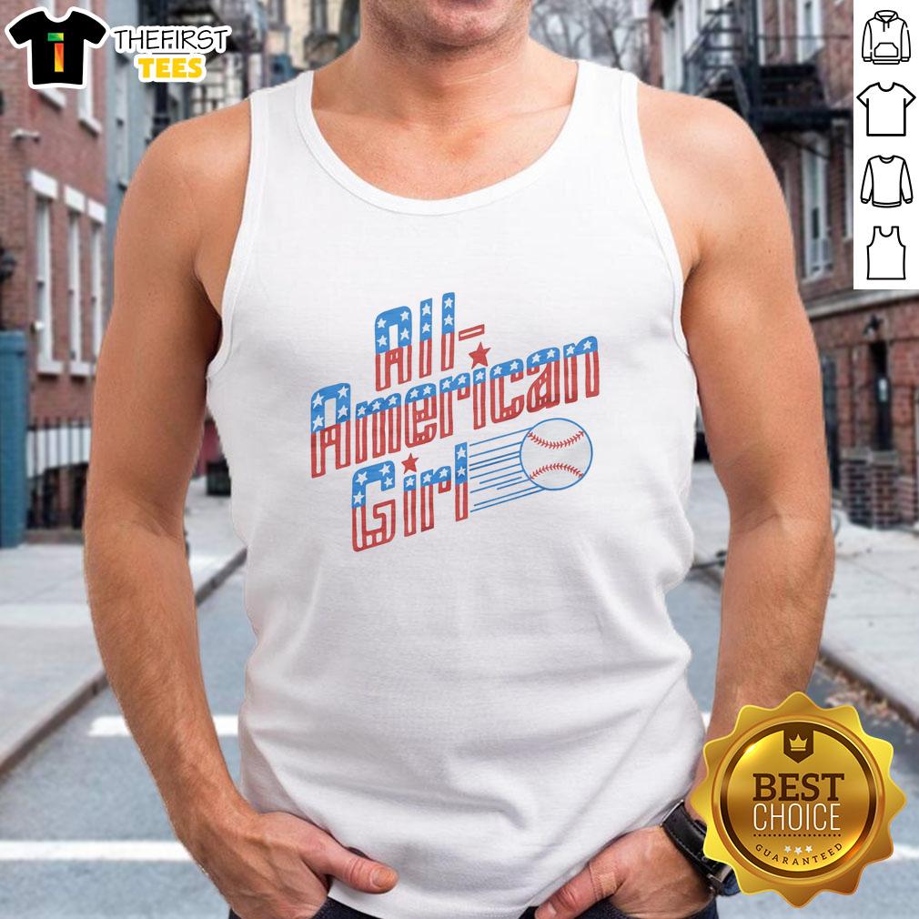 premium-all-american-girl-tank-top Premium All American Girl Tank Top in vibrant red with stylish graphics, perfect for patriotic summer outfits.