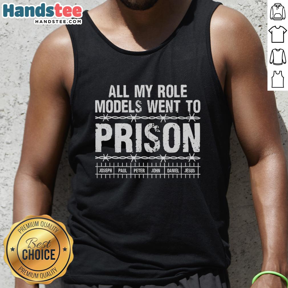 premium-all-my-role-models-went-to-prison-christians-church-events-tank-top Premium tank top featuring 'All My Role Models Went to Prison' design, perfect for church events and casual wear.