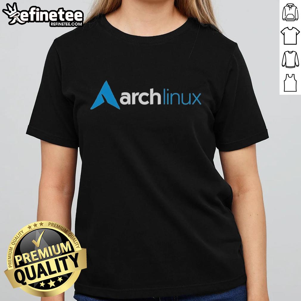 premium-archlinux-logo-ladies-tee Premium Arch Linux logo on a stylish ladies tee, perfect for fans of the Arch Linux community and fashion.