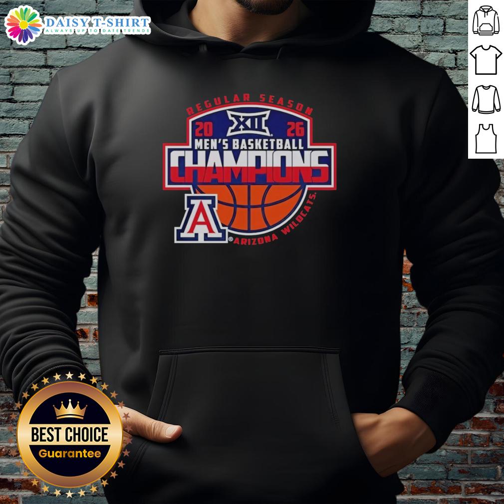 Premium Arizona Wildcats 2026 Big 12 Men's Basketball Regular Season Champions Hoodie Premium Arizona Wildcats 2026 Big 12 Men's Basketball Champions hoodie in navy blue, perfect for fans.