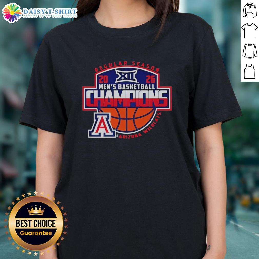 Premium Arizona Wildcats 2026 Big 12 Men's Basketball Regular Season Champions Ladies-Tee Premium Arizona Wildcats 2026 Big 12 Men's Basketball Champions ladies tee showcasing team pride and style.