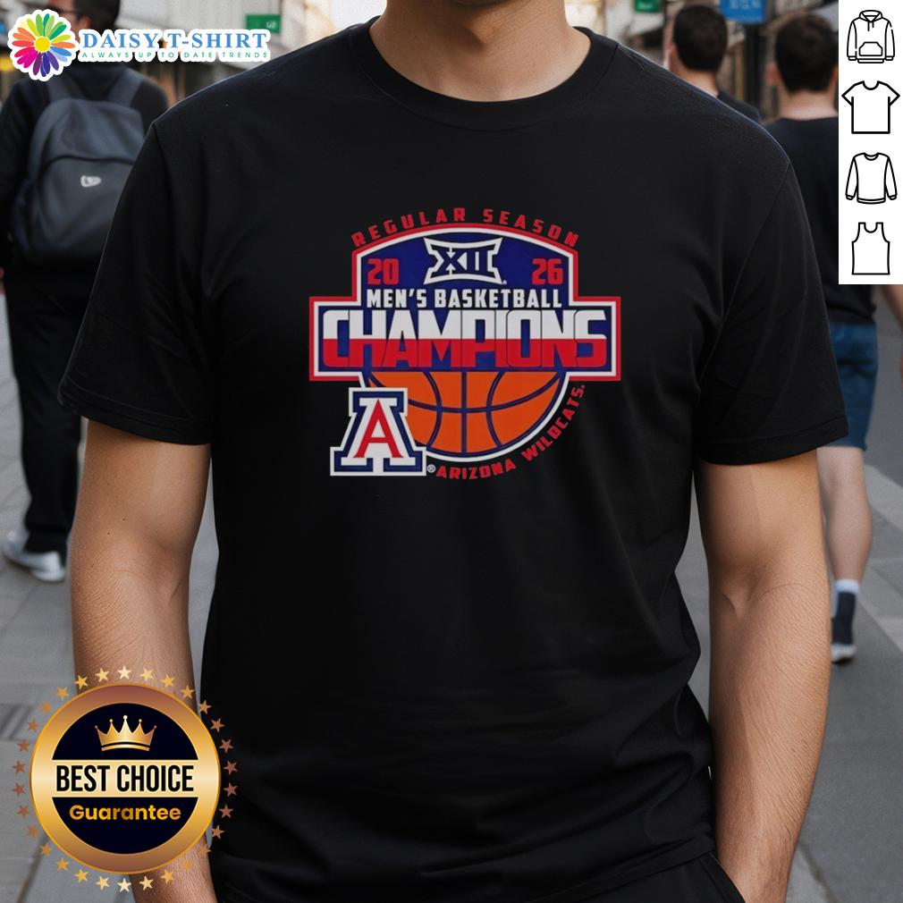 Premium Arizona Wildcats 2026 Big 12 Men's Basketball Regular Season Champions T-Shirt Premium Arizona Wildcats 2026 Big 12 Men's Basketball Champions T-Shirt showcasing team pride and winning spirit.