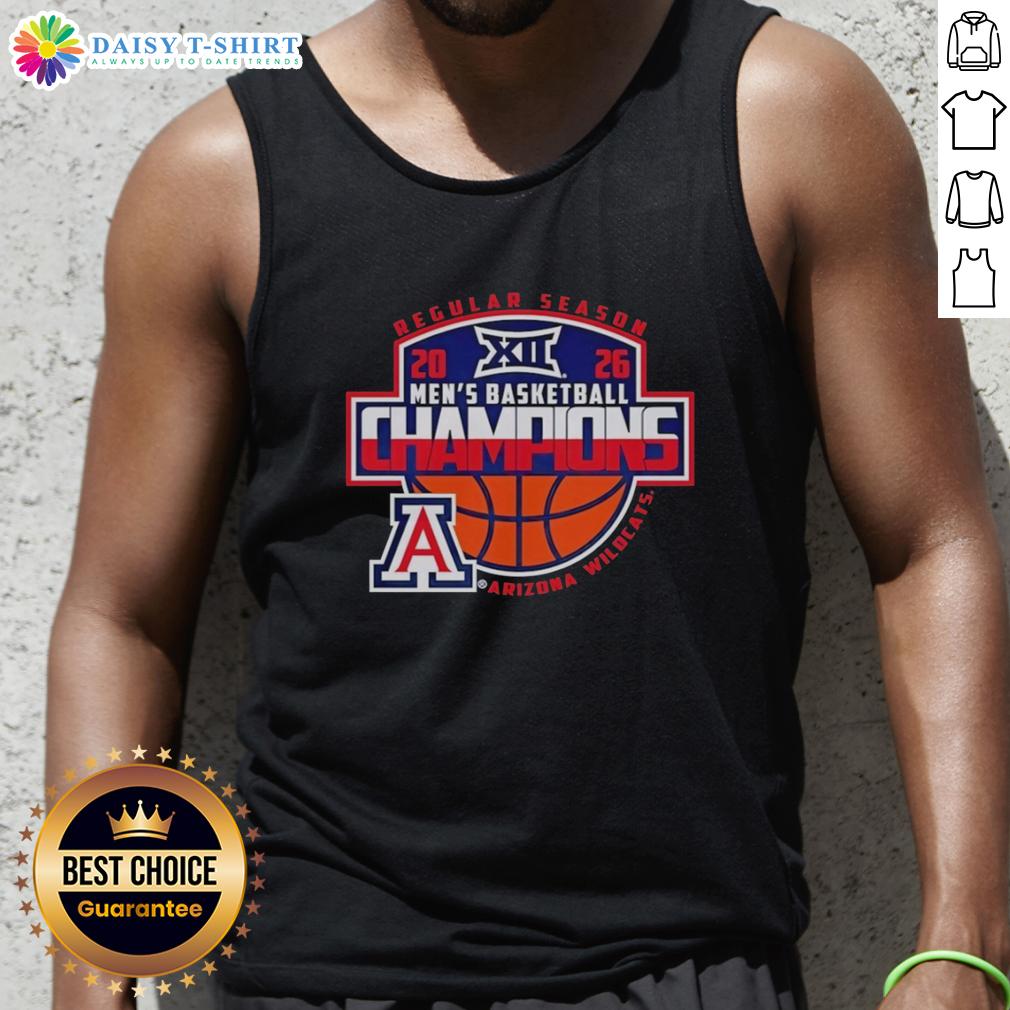 Premium Arizona Wildcats 2026 Big 12 Men's Basketball Regular Season Champions Tank Top Alt Text: Premium Arizona Wildcats 2026 Big 12 Men's Basketball Champions tank top featuring team logo and vibrant design.