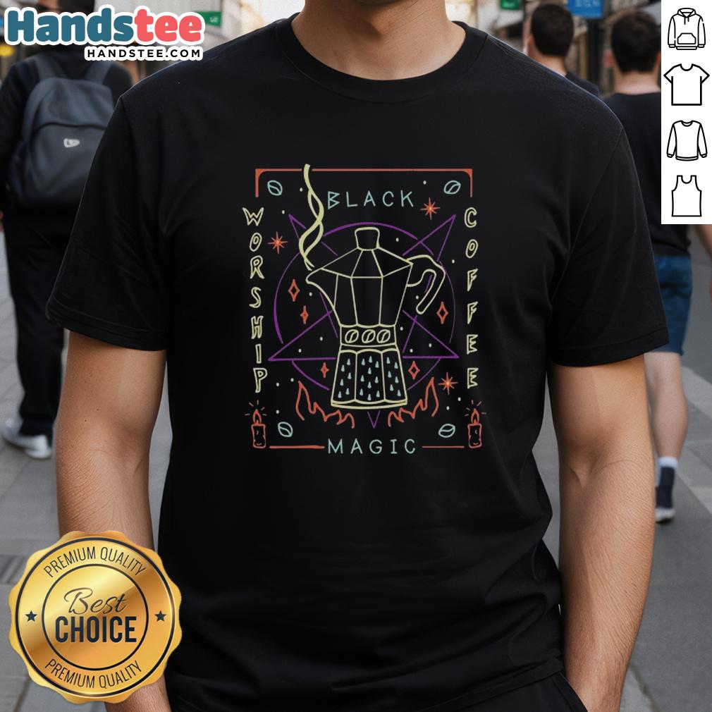premium-black-magic-coffee-t-shirt Premium Black Magic Coffee T-Shirt featuring a stylish design perfect for coffee lovers and casual wear enthusiasts.