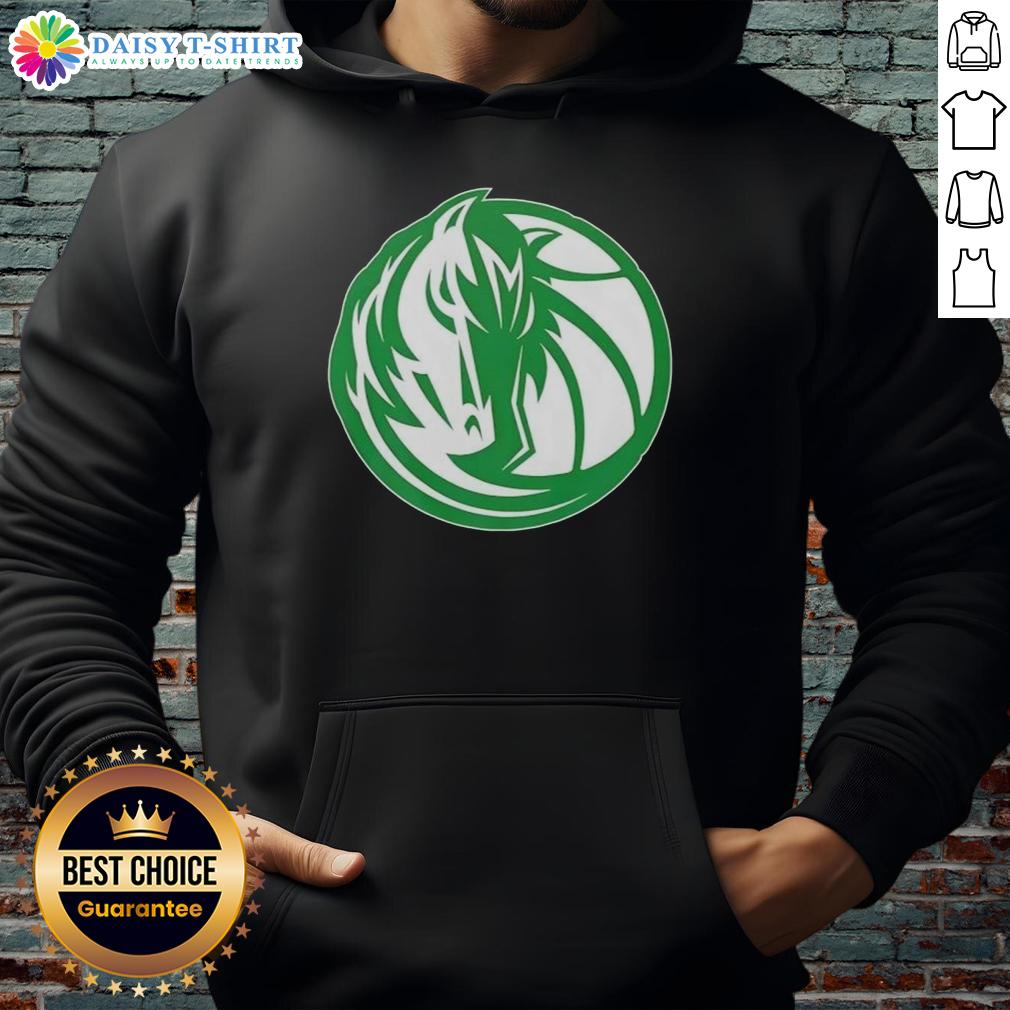 Premium Dallas Mavericks White Logo Patrick'S Day Hoodie Alt Text: Premium Dallas Mavericks White Logo Hoodie for St. Patrick's Day, featuring a stylish design and comfortable fit.