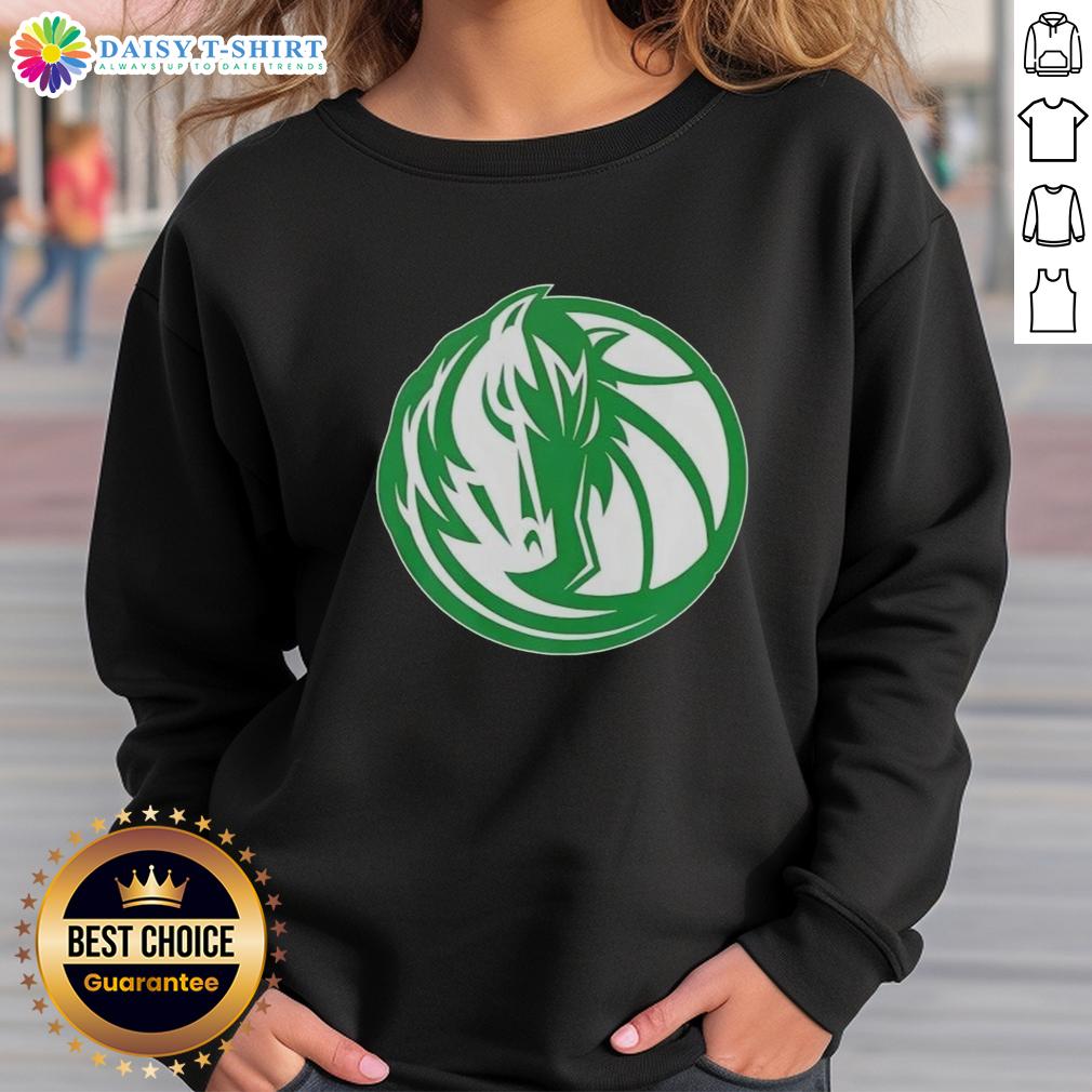 Premium Dallas Mavericks White Logo Patrick'S Day Sweatshirt Premium Dallas Mavericks white logo sweatshirt for St. Patrick's Day, featuring a festive green design and comfortable fit.