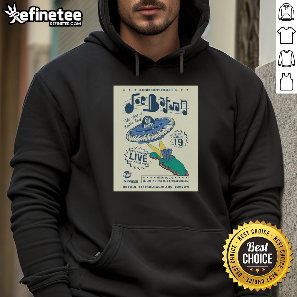 premium-el-donut-shoppe-presents-joe-bataan-3-19-2026-orlando-fl-poster-hoodie Poster for Joe Bataan concert at Premium El Donut Shoppe, Orlando, FL, featuring vibrant hoodie design, March 19, 2026.
