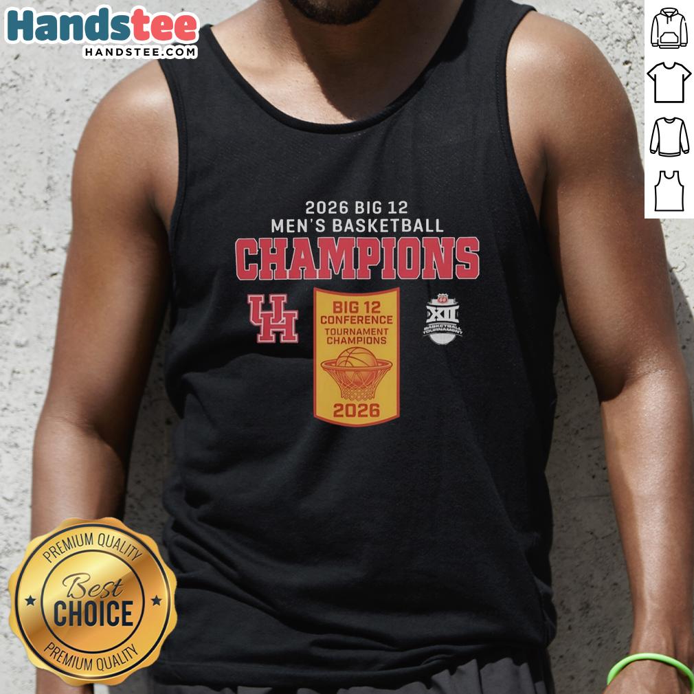 premium-houston-cougar-big-12-mens-basketball-champions-2026-tank-top Premium Houston Cougar Big 12 Men's Basketball Champions 2026 tank top featuring vibrant team colors and logo design.